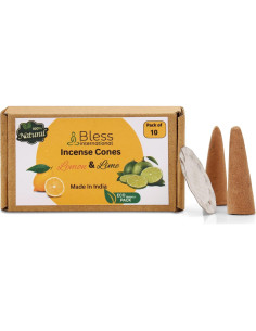 Conos de Incienso Natural Limón y Lima Bless International - 10 Unidades 2