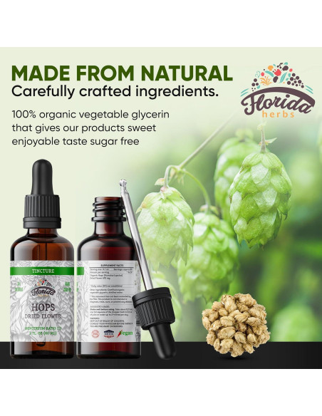 Tintura de Lúpulo Orgánica Florida Herbs 59.15 ml - Sin OGM