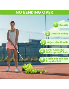 Recogedor de Pelotas Telescópico Netrix 77-148cm para Tenis 2
