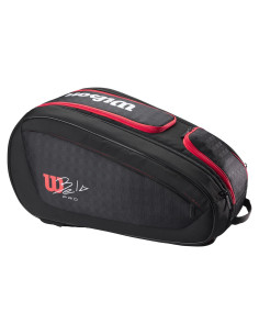 Bolsa de Padel Wilson Bela Super Tour - Negro/Rojo, 4 Raquetas