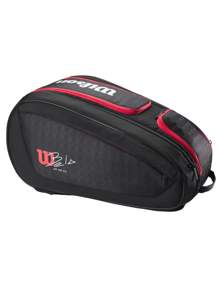 Bolsa de Padel Wilson Bela Super Tour - Negro/Rojo, 4 Raquetas