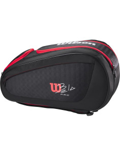 Bolsa de Padel Wilson Bela Super Tour - Negro/Rojo, 4 Raquetas 2