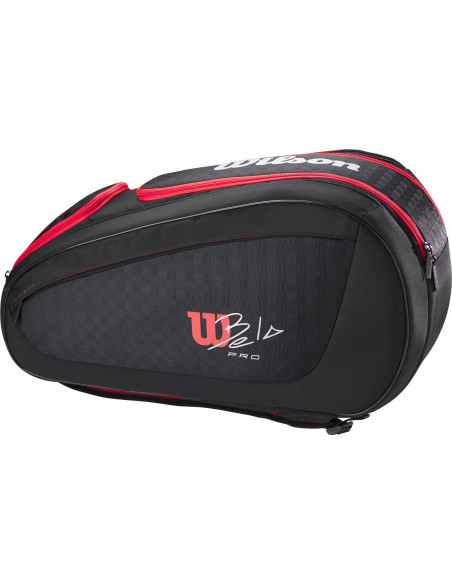 Bolsa de Padel Wilson Bela Super Tour - Negro/Rojo, 4 Raquetas