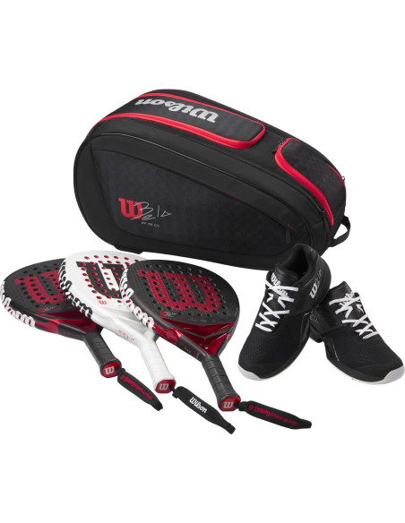 Bolsa de Padel Wilson Bela Super Tour - Negro/Rojo, 4 Raquetas