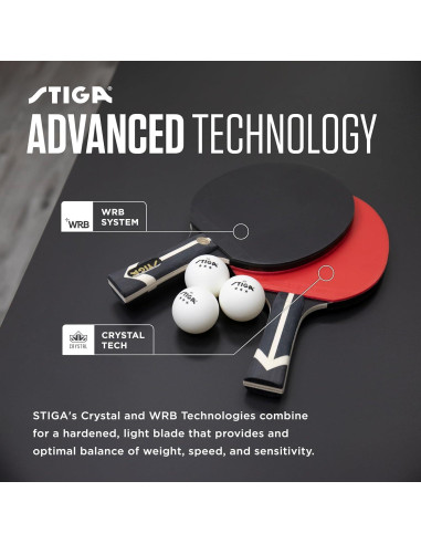Set de Tenis de Mesa STIGA Premium para 2 Jugadores - 2 Palas ITTF y 3 Pelotas