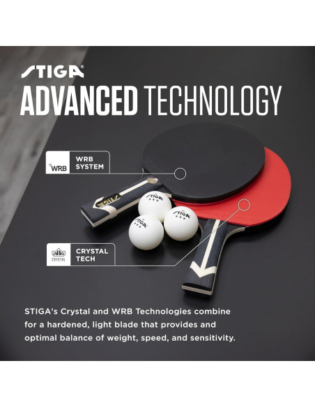 Set de Tenis de Mesa STIGA Premium para 2 Jugadores - 2 Palas ITTF y 3 Pelotas