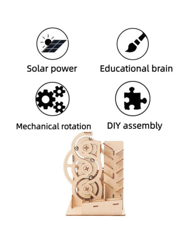 Kit de Pista de Canicas de Madera Solar PZ-035 Juguete STEM