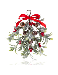 Adorno de Muérdago Artificial Navidad Mntrprko 30 cm Rojo