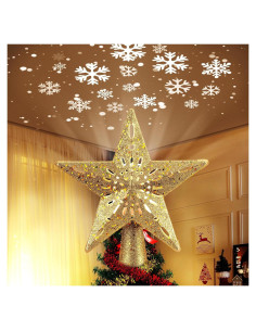 Adorno de Navidad Brightown Estrella Dorada con Proyector LED