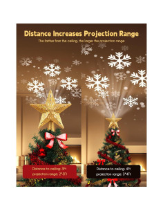 Adorno de Navidad Brightown Estrella Dorada con Proyector LED 2