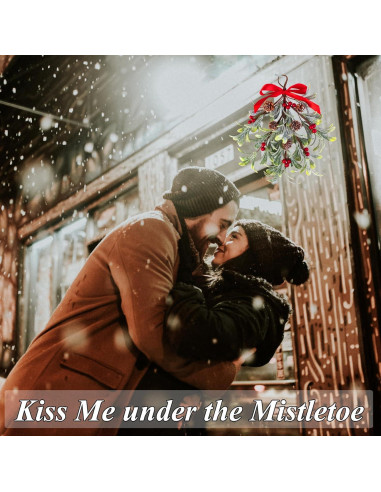 Adorno de Muérdago Artificial Navidad Mntrprko 30 cm Rojo