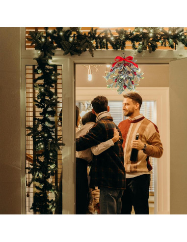 Adorno de Muérdago Artificial Navidad Mntrprko 30 cm Rojo