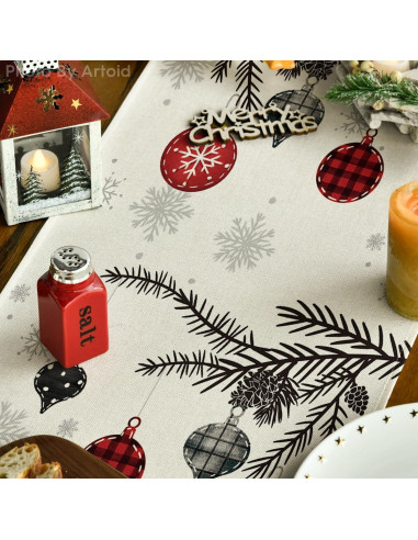 Corredor de Mesa Artoid Mode 33x183 cm Rojo Navidad