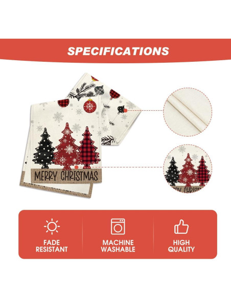 Corredor de Mesa Artoid Mode 33x183 cm Rojo Navidad