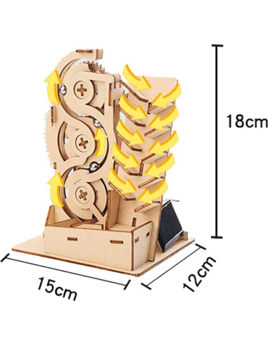 Kit de Pista de Canicas de Madera Solar PZ-035 Juguete STEM