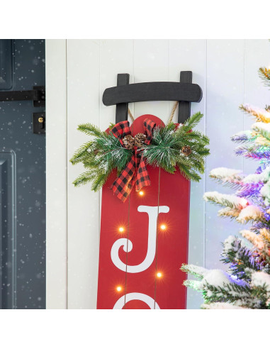 Señal de Trineo Iluminada Glitzhome 101.6 cm Alegría Navidad