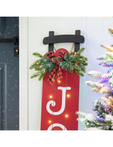 Señal de Trineo Iluminada Glitzhome 101.6 cm Alegría Navidad