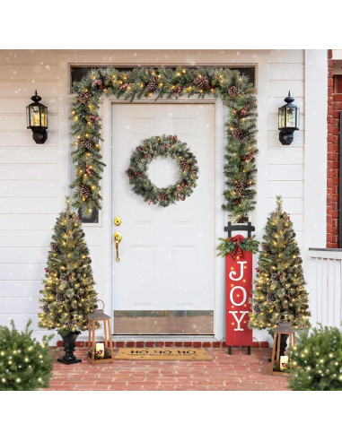 Señal de Trineo Iluminada Glitzhome 101.6 cm Alegría Navidad