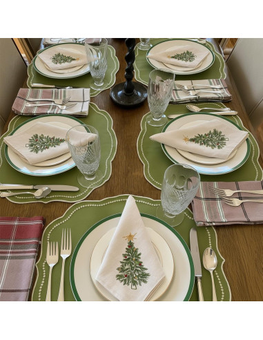 Juego de Servilletas de Lino Newwiee 4 Piezas 51x51 cm Bordadas