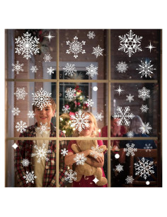Calcomanías de Ventana Navideñas NEWMIAO 438 Piezas Copo de Nieve