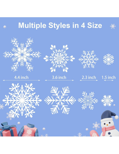 Calcomanías de Ventana Navideñas NEWMIAO 438 Piezas Copo de Nieve