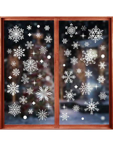 Calcomanías de Ventana Navideñas NEWMIAO 438 Piezas Copo de Nieve