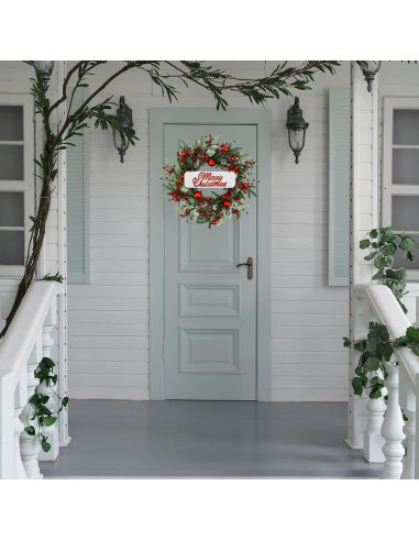 Corona Navideña Artificial 50.8 cm AMF0RESJ con Bola Roja