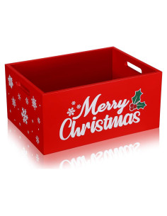 Caja de Almacenamiento de Madera Namalu 29x21x13.7cm Roja