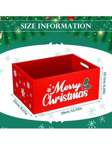 Caja de Almacenamiento de Madera Namalu 29x21x13.7cm Roja