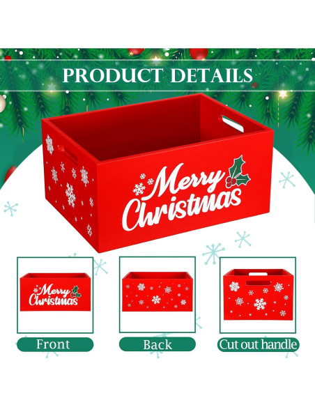 Caja de Almacenamiento de Madera Namalu 29x21x13.7cm Roja