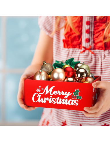 Caja de Almacenamiento de Madera Namalu 29x21x13.7cm Roja