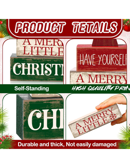 Decoración Navideña Moucuny 4 Piezas Árbol de Madera Multicolor