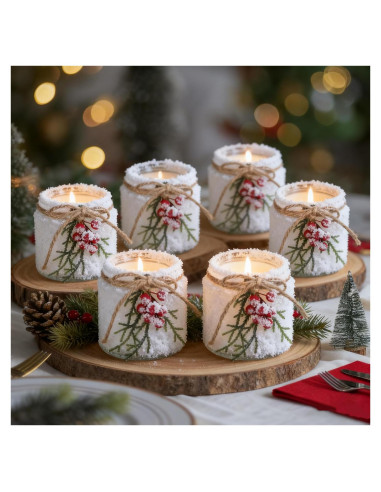 Juego de 6 Soportes de Velas Votivas de Vidrio Glasseam