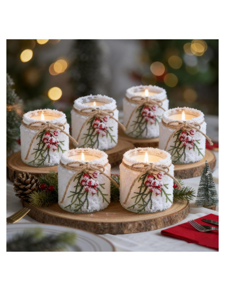 Juego de 6 Soportes de Velas Votivas de Vidrio Glasseam