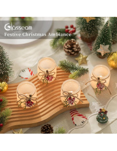 Juego de 6 Soportes de Velas Votivas de Vidrio Glasseam 2