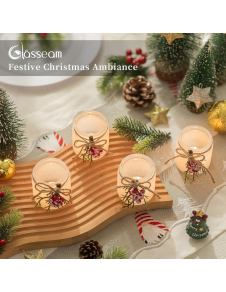 Juego de 6 Soportes de Velas Votivas de Vidrio Glasseam