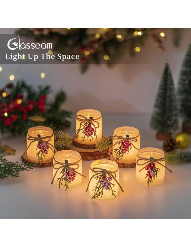 Juego de 6 Soportes de Velas Votivas de Vidrio Glasseam