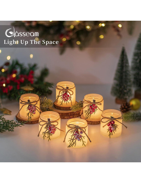 Juego de 6 Soportes de Velas Votivas de Vidrio Glasseam