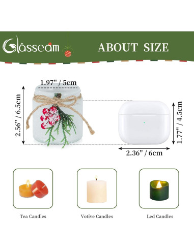 Juego de 6 Soportes de Velas Votivas de Vidrio Glasseam