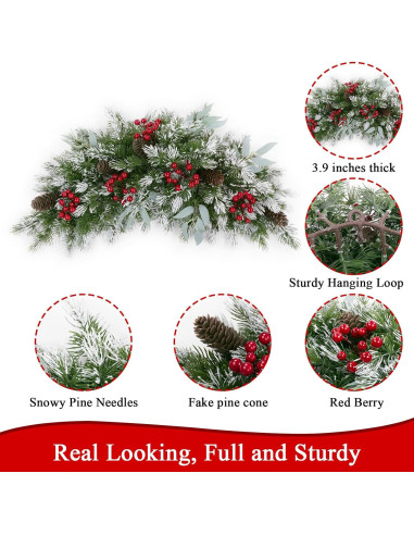 Adorno Navideño HiiARug 66 cm Buzón Artificial con Piñas