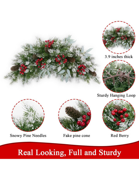 Adorno Navideño HiiARug 66 cm Buzón Artificial con Piñas