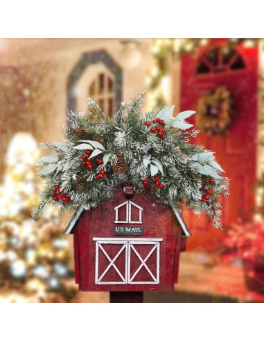 Adorno Navideño HiiARug 66 cm Buzón Artificial con Piñas