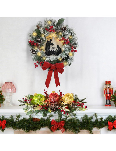 Centro de Mesa Iluminado Navideño Svndlyn 66 cm con Adornos