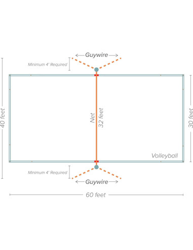 Conjunto de Red de Voleibol Baden Serie Campeones 9.75m x 0.91m