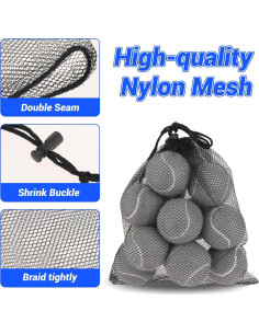 Bolsa de Malla para Pelotas de Golf Thinp - 2 Pcs, Nylon Negro 2