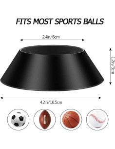 Soporte de Exhibición de Pelotas Blulu 6 Pcs Negro 10.5 cm 2