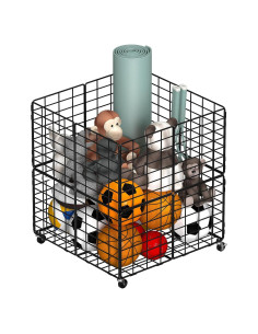 Carrito de Almacenamiento de Pelotas Nandae 62x62x70 cm con Ruedas