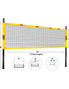 Conjunto Profesional de Voleibol y Bádminton GSE - 2 en 1 2
