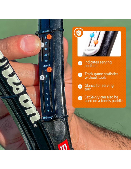Contador de Puntos de Tenis SetSavvy Blanco - Ligero y Fácil de Usar