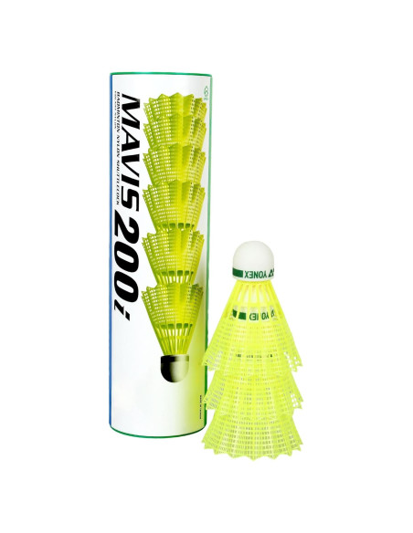 Volantes de Nylon Yonex Mavis 200 I - Paquete de 6 Amarillo